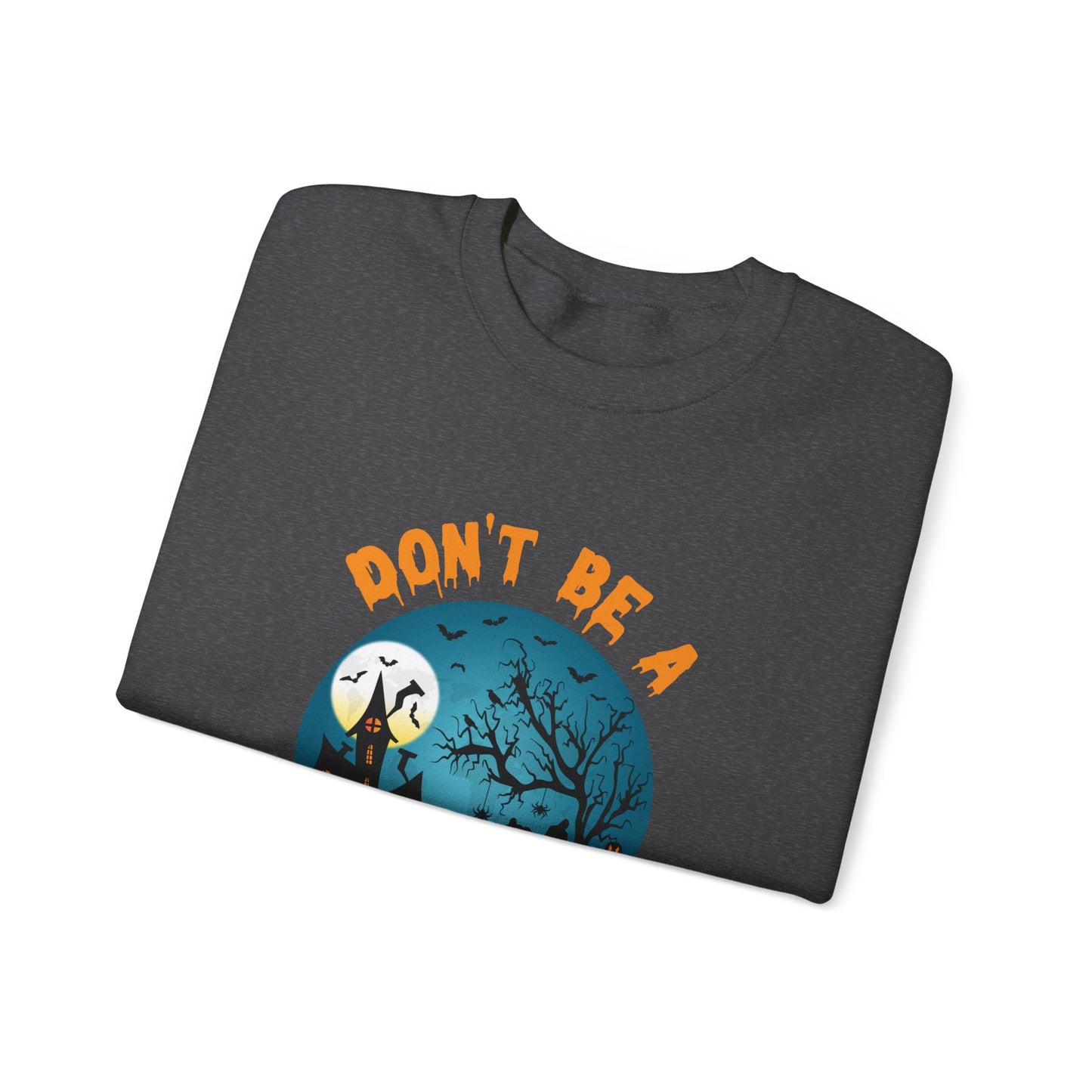 Don't Be A Scaredy Cat Sweatshirt Funny Halloween Sweater Retro Halloween Spooky Season Apparel Cute Halloween Crewneck Witch Sweater Gift