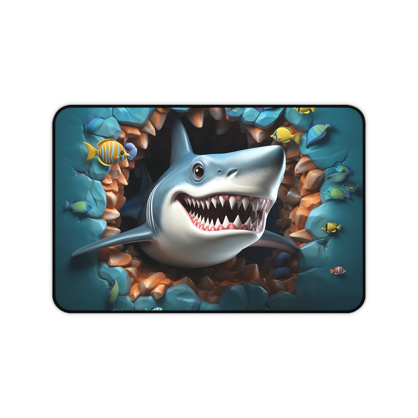 Funny Shark Desk Mat Deep Sea Office Desk Accessory Ocean Lover Mouse Pad Marine Desk Pad Nautical Gaming Mousepad Unique Gift Scuba Diver