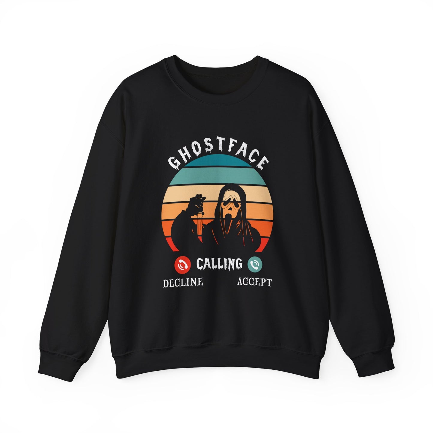 Ghostface Calling Sweatshirt No You Hang Up Sweater Ghostface Sweat Funny Halloween Ghost Crewneck Scary Halloween Horror Movie Scary Gift