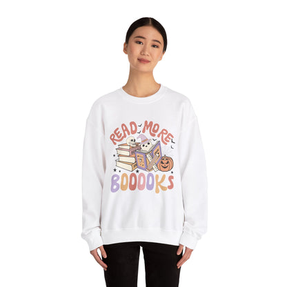 Read More Booooks Sweatshirt Teacher Halloween Sweater Spooky Teacher Sweatshirt Ghost Reading Books Crewneck Bookish Fall Book Lovers Gift