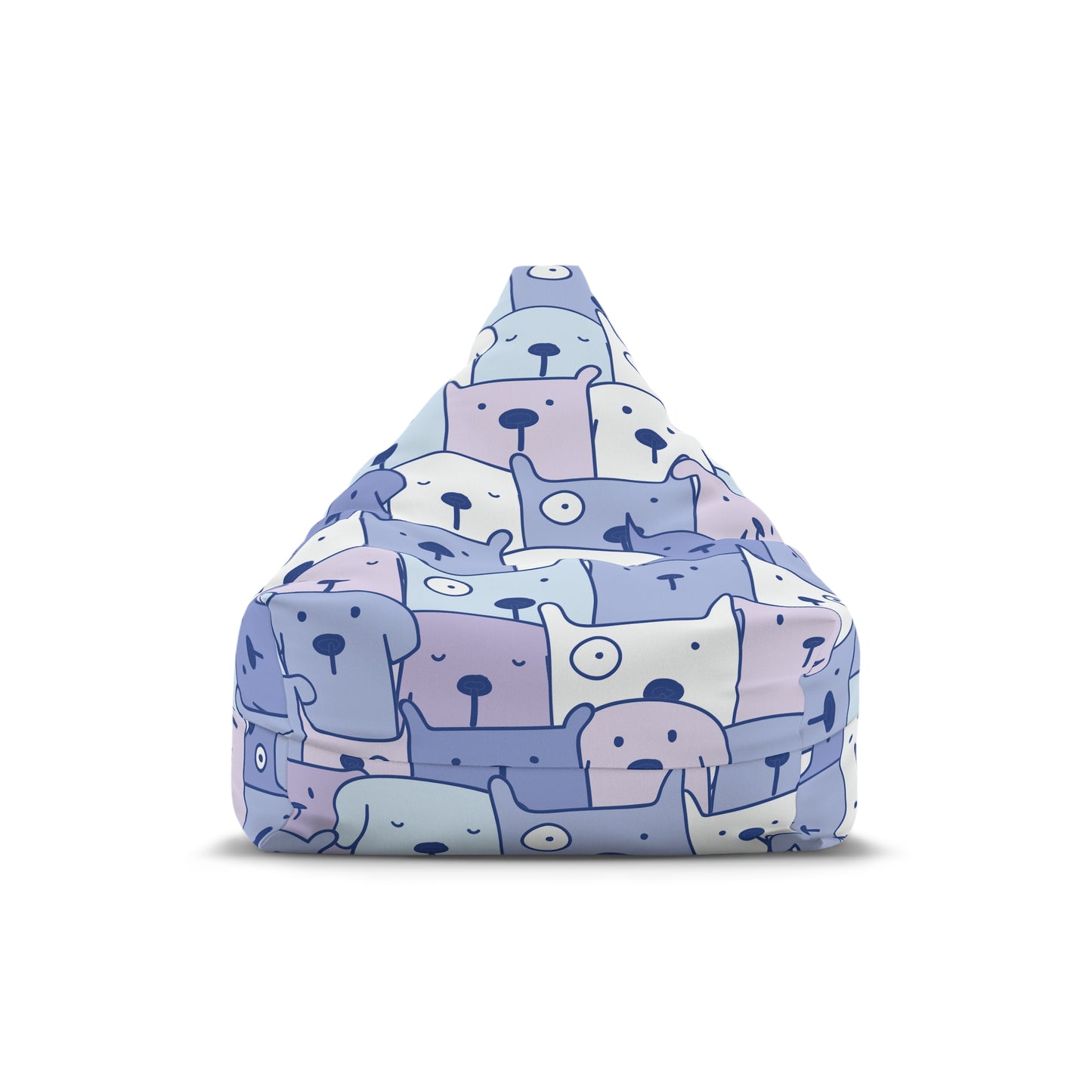 Cute Dogs Bean Bag Cover Funky Animal Pastel Blue Purple Home Decor Playroom Bedroom Fur Mom Furniture Gift Dog Lover Beanbag Cover Gift