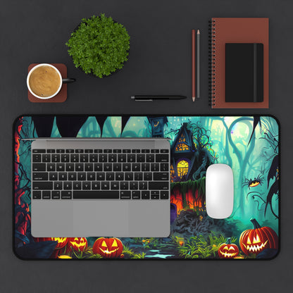 Retro Halloween Desk Mat Creepy Spiders Office Desk Accessory Whimsigoth Mouse Pad Spooky Pumpkins Desk Pad XL Gaming Mousepad Unique Gift