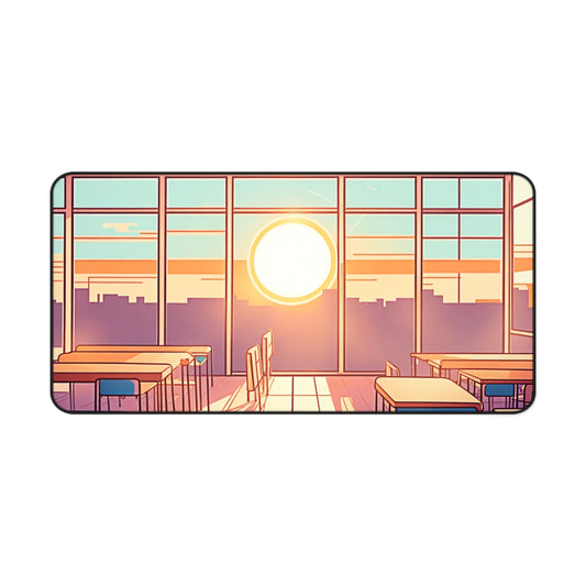 Anime Classroom Desk Mat Sunset Office Desk Accessories Manga Mouse Pad Japanese Desk Pad Lofi Fan Gaming Mousepad Unique Gift Idea Teacher