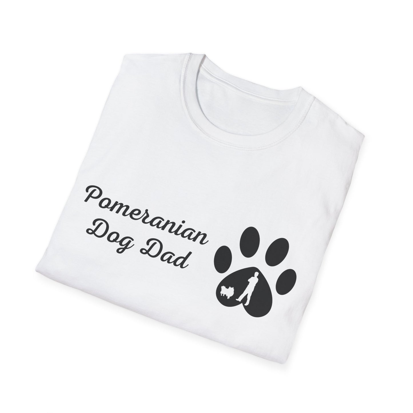 Doggy Dad's T-shirt, "Pomeranian Dog Dad", Dog Father's Day Gift, Fur Papa, Unique Men's Apparel Novelty Pet Lover Tee