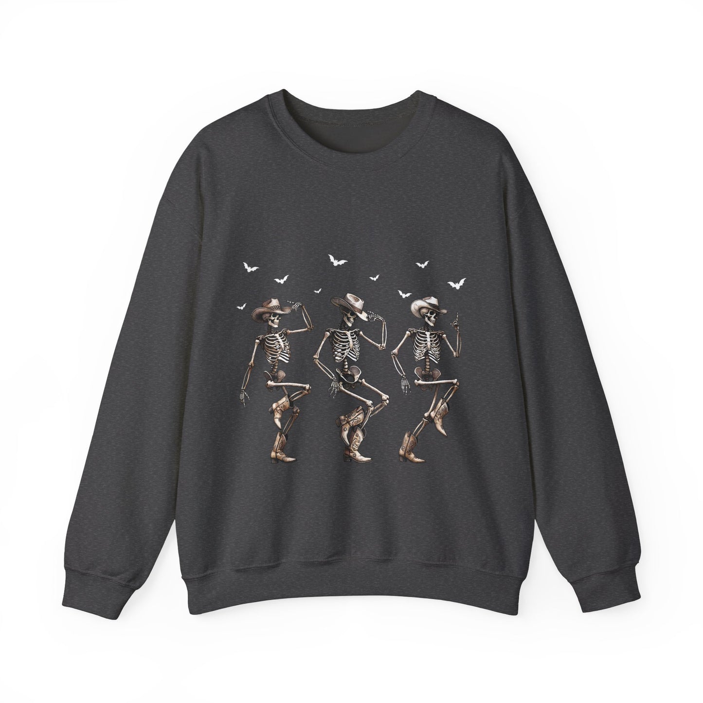 Dancing Skeleton Cowboys Sweatshirt Western Halloween Sweater Line Dancing Skeletons with Boots Cowgirls Pullover Sweater Cowboy Fall Gift 2