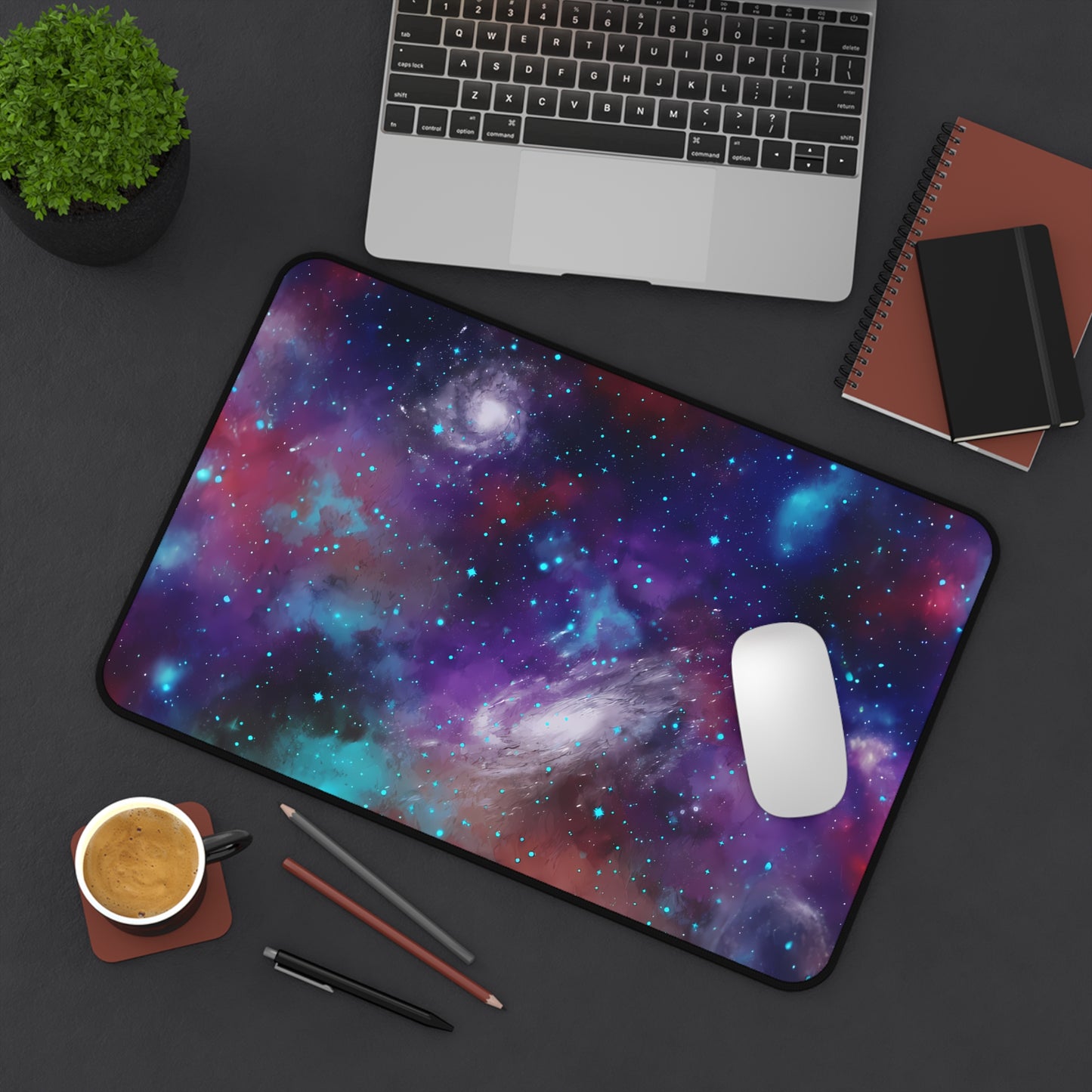 Galaxy Desk Mat Cosmic Outer Space Office Desk Accessories Bohemian Mouse Pad Universe Desk Pad Celestial Gaming Mousepad Unique Gift Idea