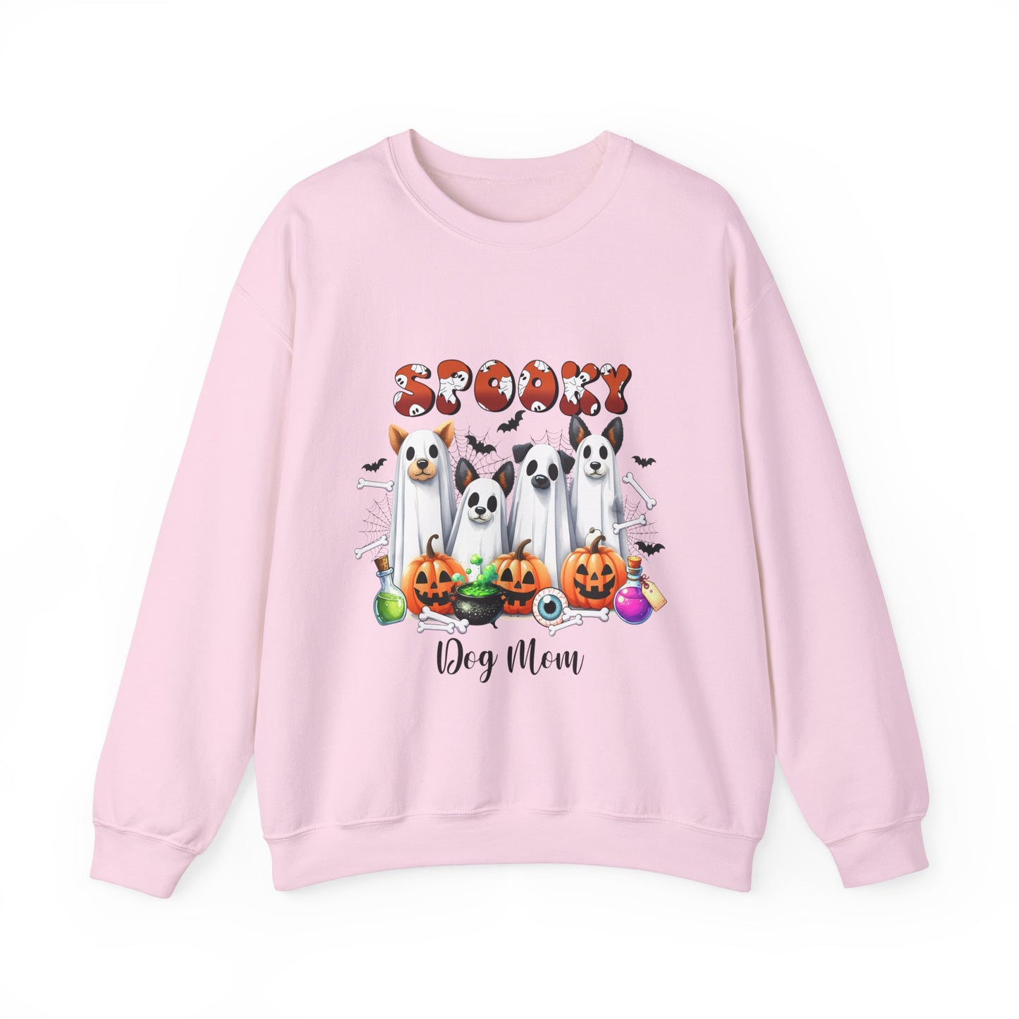 Spooky Dog Mom Sweatshirt Halloween Ghost Dog Sweater Women Dog Lover Pullover Cute Dog Mom Gift Dog Lover Dog Mama Halloween Sweatshirt