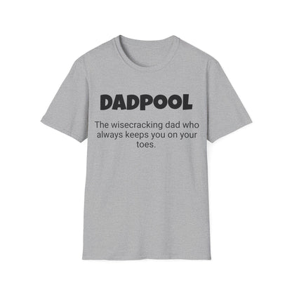 Funny Dad's Mens Softstyle T-shirt, "Dadpool", Father's Day Gift, Tee for Him, Adult Humorous Unique Novelty Apparel Present