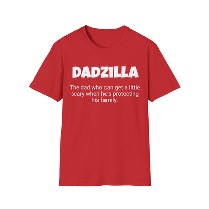 Funny Dad's Mens Softstyle T-shirt, "Dadzilla", Father's Day Gift, Tee for Him, Adult Humorous Unique Novelty Apparel Present