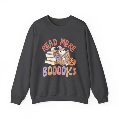 Read More Booooks Sweatshirt Teacher Halloween Sweater Spooky Teacher Sweatshirt Ghost Reading Books Crewneck Bookish Fall Book Lovers Gift