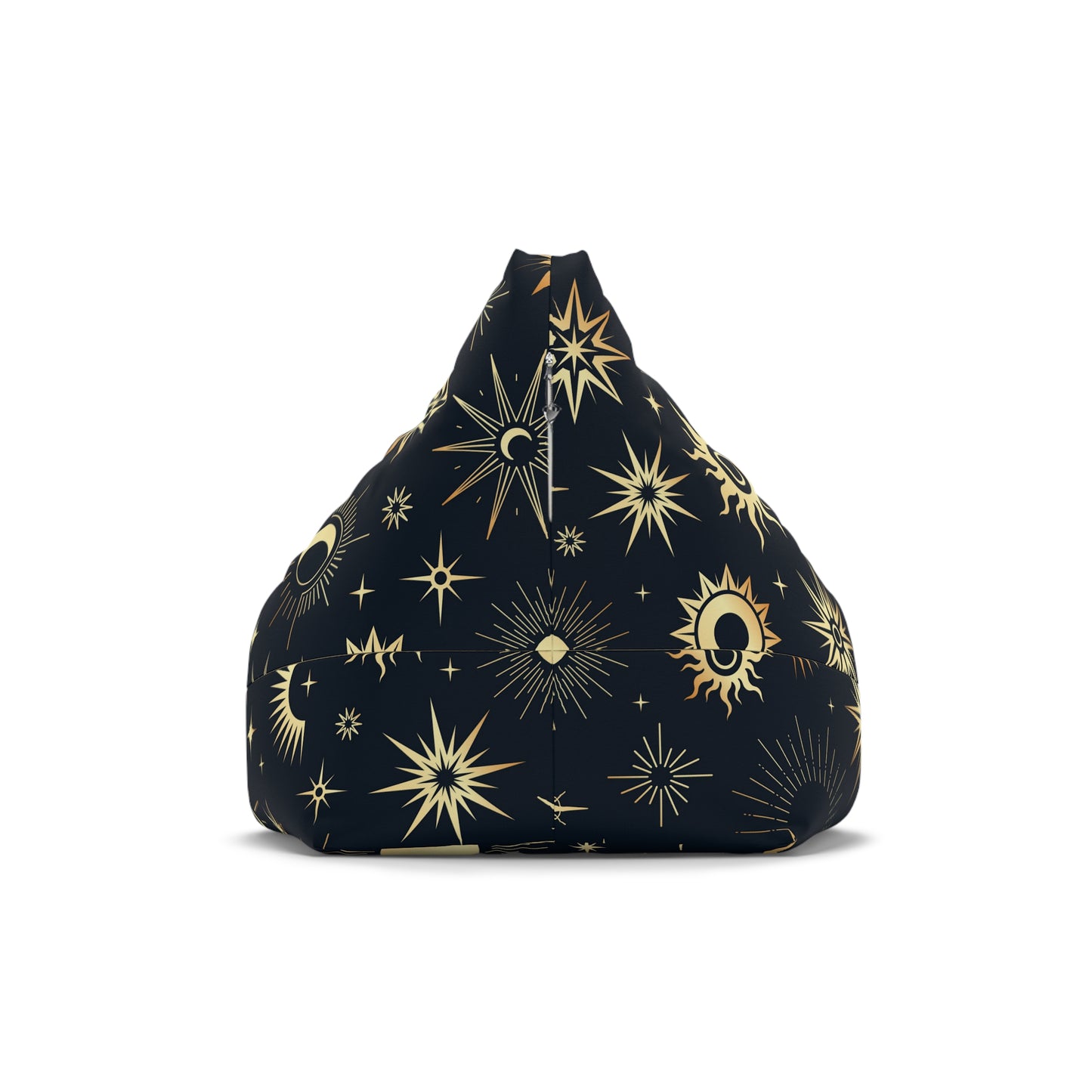 Galaxy Bean Bag Chair Cover Bohemian Celestial Astrology Zodiac Home Decor Black and Gold Witchy Boho Home Gift Meditation Adult Beanbags