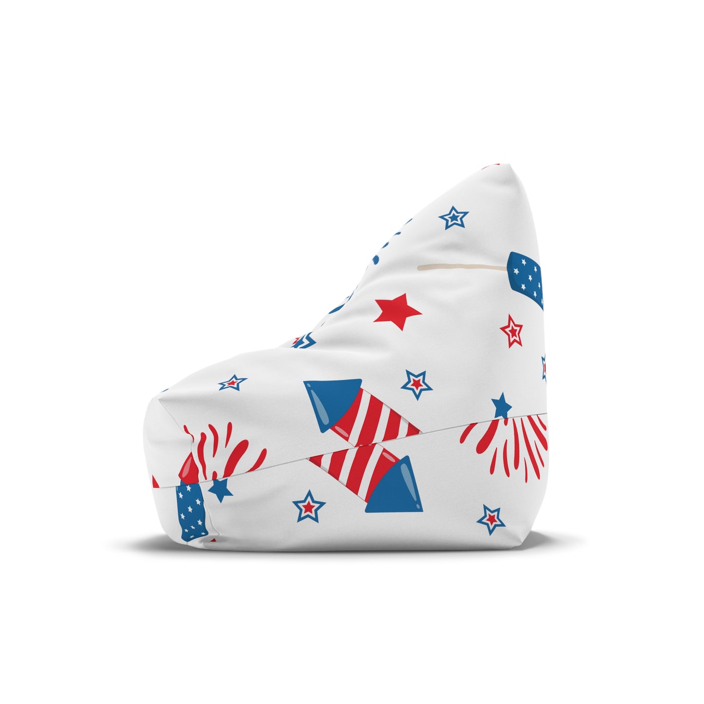 Patriotic Bean Bag Chair Cover Cute Fireworks American Pride Decor Aesthetic Home Office Gift Teens Dorm Gaming Chair Living Room Beanbag