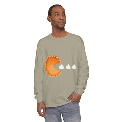 Pumpkin Pie Sweatshirt Funny Thanksgiving Long Sleeve Sweatshirt Sweater Fall Pumpkin Pac Man Thick Thighs Pumpkin Season Gift