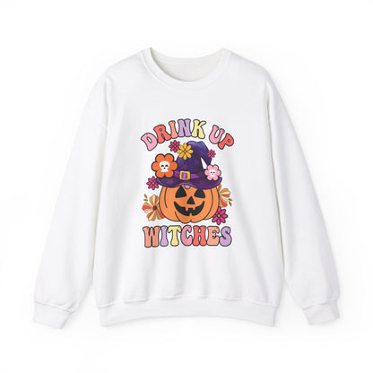 Drink Up Witches Sweatshirt Funny Halloween Retro Halloween Party Sweater Witches Sweatshirt Groovy Halloween Outfit Group Halloween Sweater