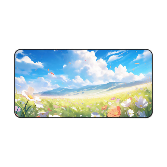 Anime Spring Flowers Desk Mat Manga Floral Office Desk Accessory Lofi Mouse Pad Japanese XL Desk Pad Large Gaming Mousepad Unique Gift Idea