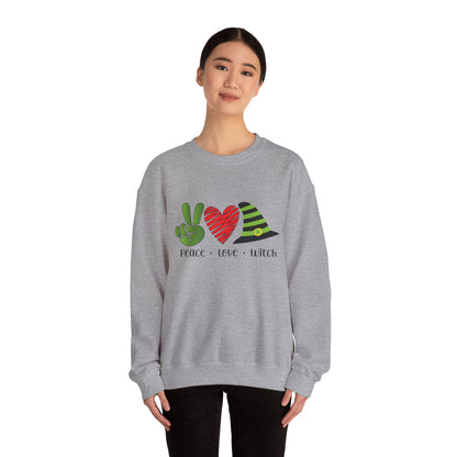 Peace Love Witch Sweatshirt Halloween Witch Sweater Retro Halloween Sweater Hocus Pocus Crewneck Sanderson Sisters Halloween Apparel Witchy