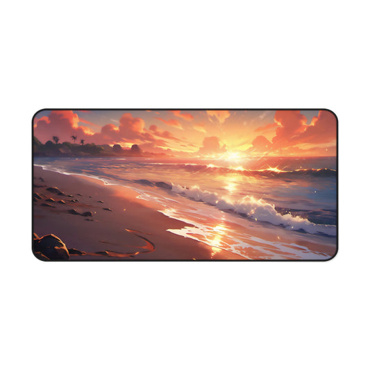 Anime Beach Sunset Desk Mat Lofi Office Desk Accessory Manga Mouse Pad Japanese Desk Pad Large Gaming Mousepad XL Unique Gift Idea Anime Fan