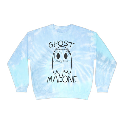 Ghost Malone Sweatshirt Halloween Sweater Cute Ghost Sweatshirt Funny Halloween Crewneck Spooky Season Tie-Dye Sweater Spooky Halloween Gift