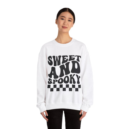 Sweet and Spooky Sweatshirt Retro Halloween Crewneck Vintage Fall Sweater Groovy Halloween Apparel Cool Funky Unique Novelty Women Gift Girl