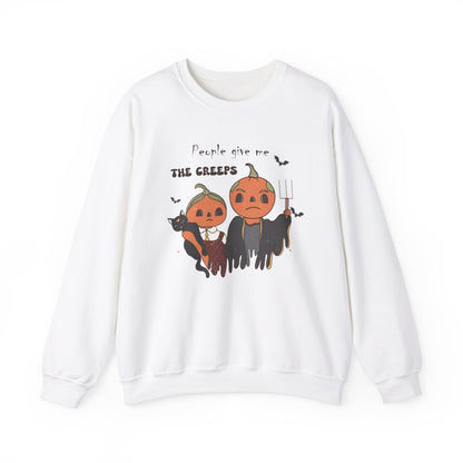 People Give Me The Creeps Sweatshirt Funny Halloween Sweater Vintage Halloween Sweatshirt Spooky Season Sweat Creepy Vibes Halloween Outfit