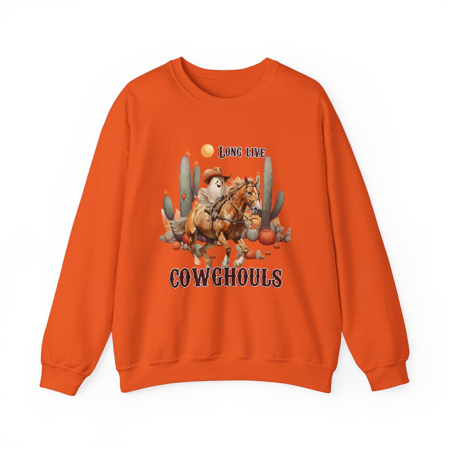 Long Live CowGhouls Sweatshirt Funny Retro Halloween Sweater Vintage Western Halloween Outfit Cowgirl Ghost Sweatshirt Howdy Ghost Crewneck