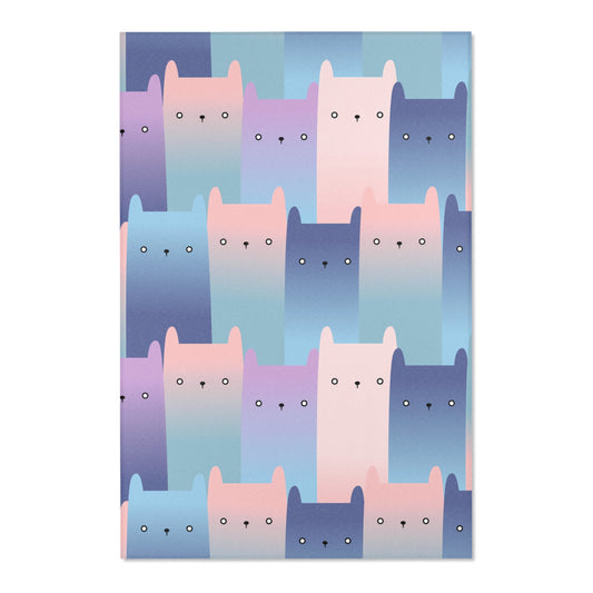 Cute Kitty Cat Lover Area Rug Funky Pastel Animal Modern Rug Carpet Matching Range Bedroom Living Room Rug Home Decor Teens Dorm Adult Gift