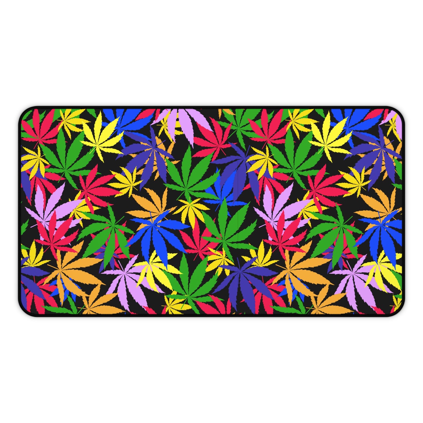 Cannabis Gaming Desk Mat Colorful Office Desk Accessory Marijuana Mouse Pad Pot Leaves Desk Pad Weed Large Mousepad XL Unique Gift Men