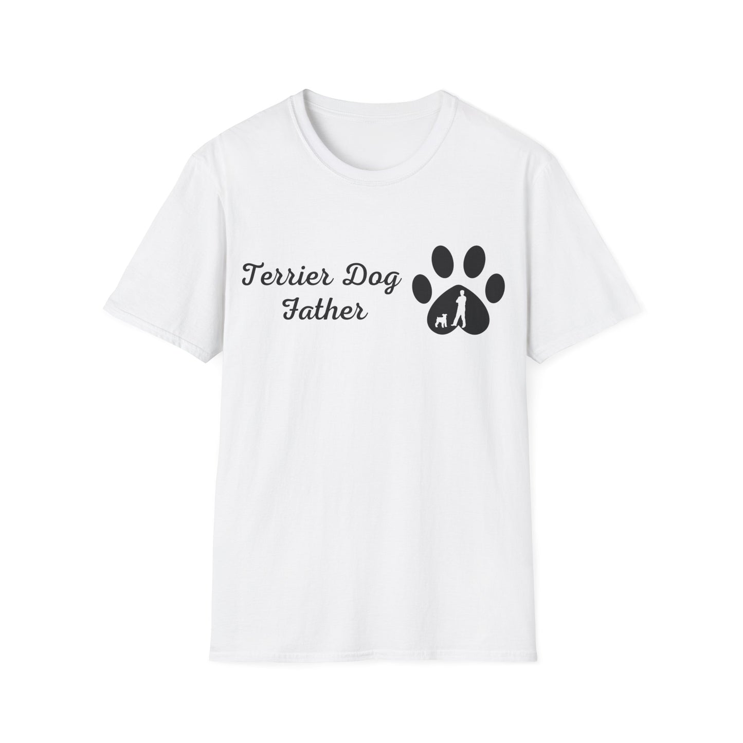 Doggy Dad's T-shirt, "Terrier Dog Father", Dog Father's Day Gift, Fur Papa, Unique Men's Apparel Novelty Pet Lover Tee