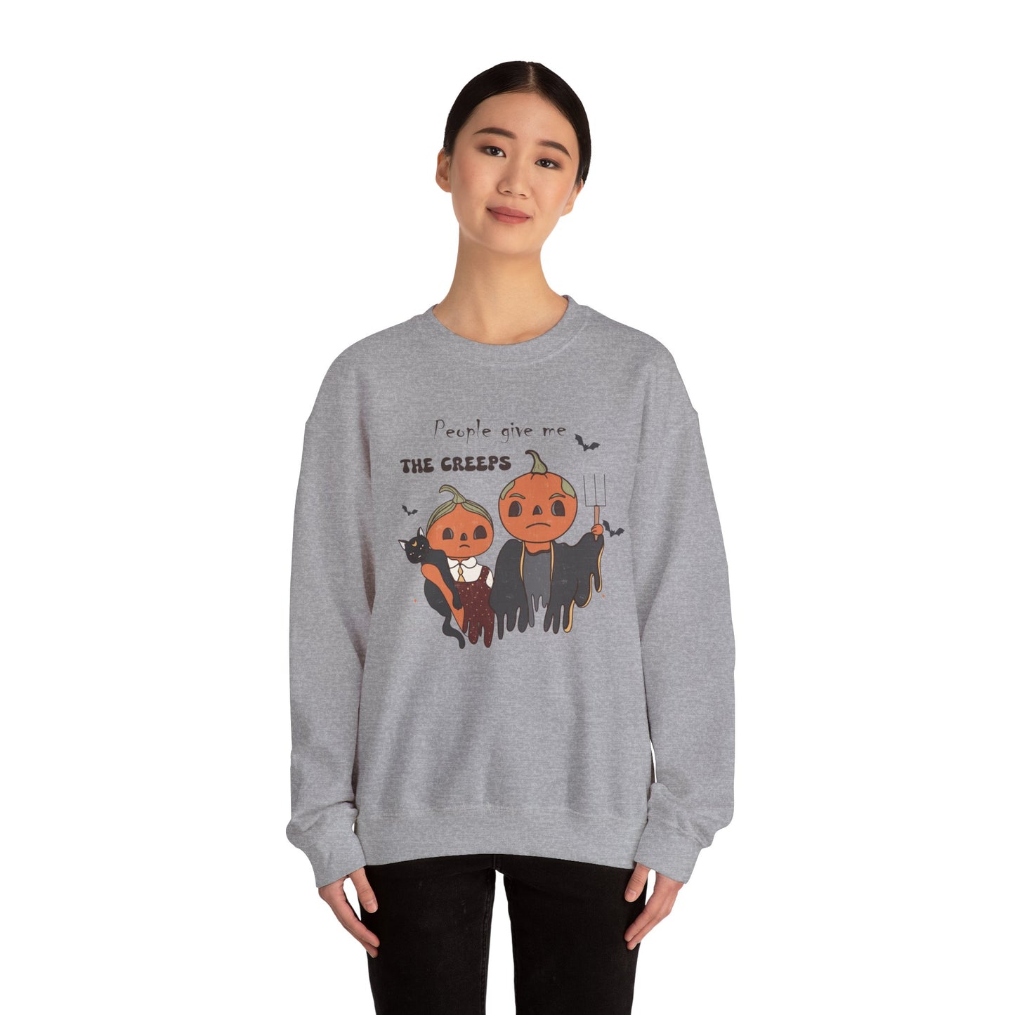 People Give Me The Creeps Sweatshirt Funny Halloween Sweater Vintage Halloween Sweatshirt Spooky Season Sweat Creepy Vibes Halloween Outfit