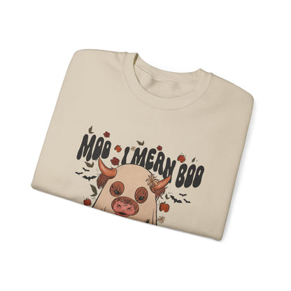 Moo... I Mean Boo Sweatshirt Halloween Highland Cow Sweat Happy Halloween Sweater Spooky Cow Sweatshirt Spooky Vibes Apparel Halloween Gift