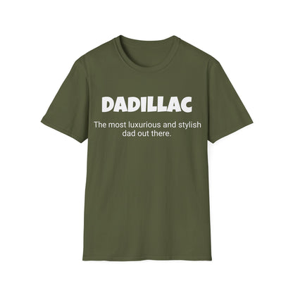 Funny Dad's Mens Softstyle T-shirt, "Dadillac", Father's Day Gift, Tee for Him, Adult Humorous Unique Novelty Apparel Present