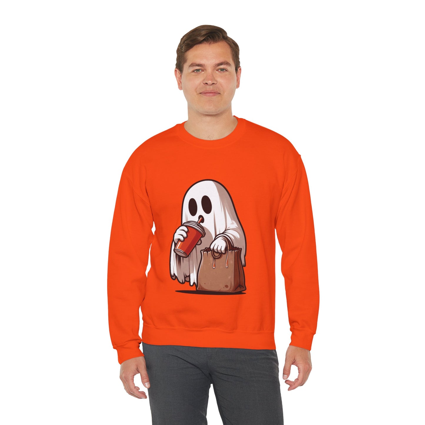 Boujee Spooky Ghost Sweatshirt Boo Jee Coffee Lover Halloween Sweater Cute Bougie Ghost Pullover Sweater Boo-Jee Ghost Spooky Season Gift 2