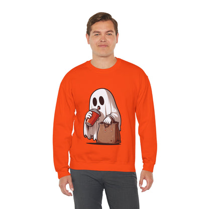 Boujee Spooky Ghost Sweatshirt Boo Jee Coffee Lover Halloween Sweater Cute Bougie Ghost Pullover Sweater Boo-Jee Ghost Spooky Season Gift 2