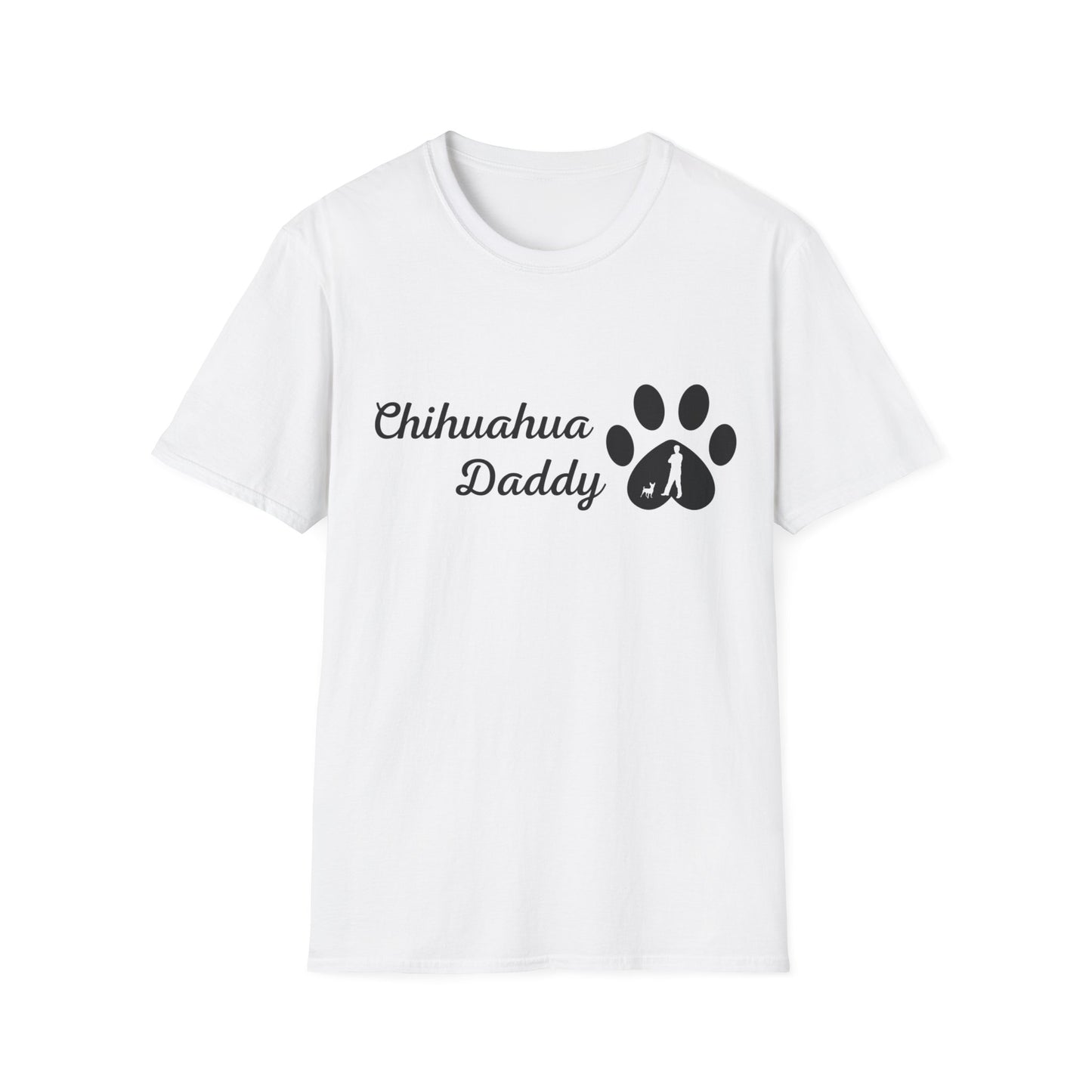 Doggy Dad's T-shirt, "Chihuahua Daddy", Dog Father's Day Gift, Fur Papa, Unique Men's Apparel Novelty Pet Lover Tee Present