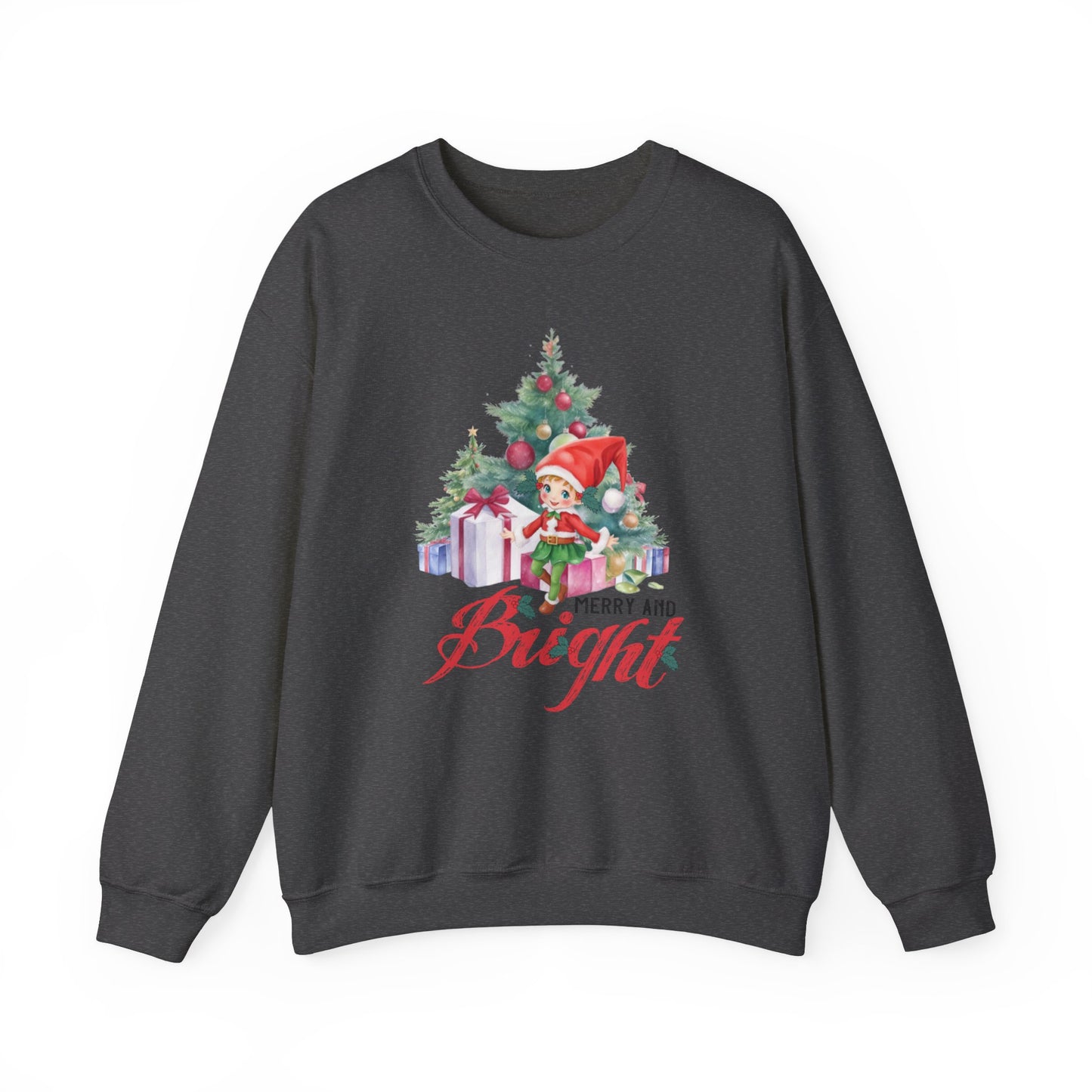 1950s Vintage Christmas Elf Sweatshirt Merry and Bright Christmas Sweater Retro Vintage Era Graphic Tee Vintage Elf Sweater 1950s Christmas