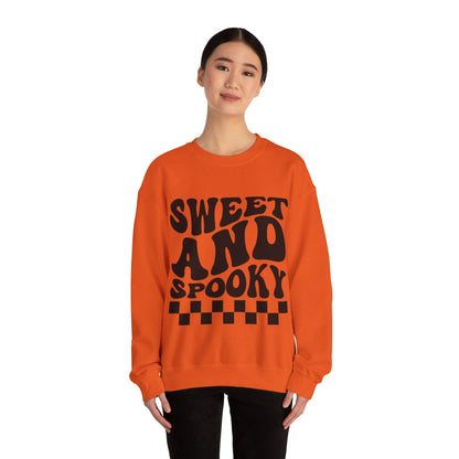 Sweet and Spooky Sweatshirt Retro Halloween Crewneck Vintage Fall Sweater Groovy Halloween Apparel Cool Funky Unique Novelty Women Gift Girl