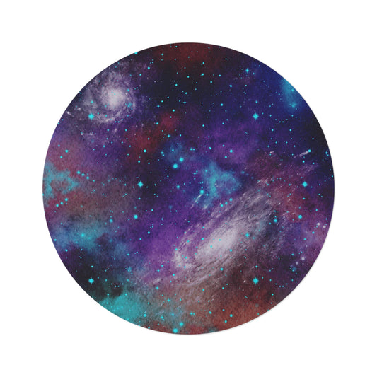 Universe Galaxy Round Rug Outer Space Colorful Non Slip Modern Carpet Matching Bedroom Living Room Home Decor Children Teens Dorm Adult Gift