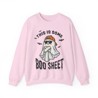 This Is Some Boo Sheet Sweatshirt Funny Halloween Sweater Retro Ghost Graphic Halloween Sweatshirt Funny Gifts Men Women Pullover Sweater