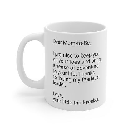 New Mother's 11oz Coffee Mug,".sense of adventure..",Mother's Day,Baby shower,Pregnancy Cup,Mom-to-be Gift,Expecting Mommy Present,Baby Mama