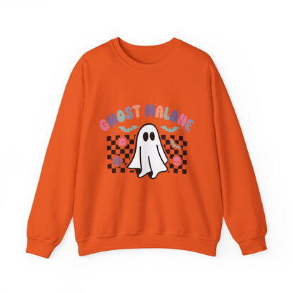 Ghost Malone Sweatshirt Retro Vintage Halloween Sweater Cute Ghost Sweat Funny Halloween Crewneck Spooky Season Sweatshirt Stay Spooky Gift