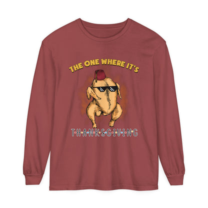 The One Where It's Thanksgiving Long Sleeve Sweater Friends Turkey Thanksgiving Friends Turkey Thanksgiving Friendsgiving Gift