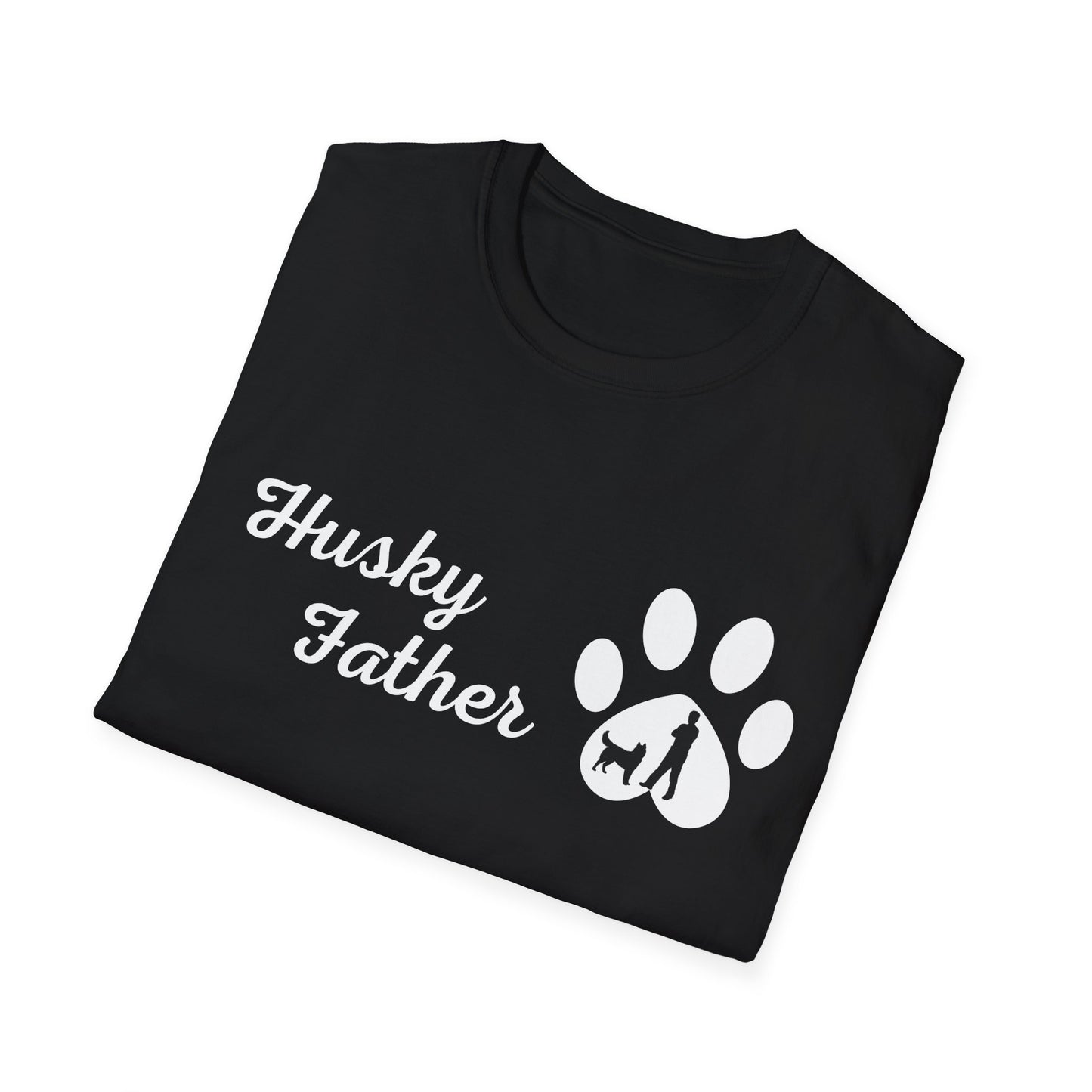 Doggy Dad's T-shirt, "Husky Father", Dog Father's Day Gift, Fur Papa, Unique Men's Apparel Novelty Pet Lover Tee Present