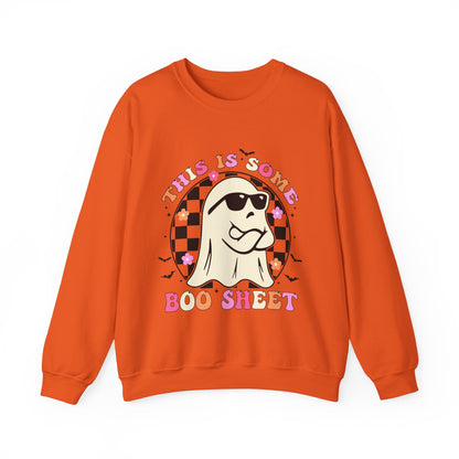 This Is Some Boo Sheet Sweatshirt Retro Groovy Halloween Sweater Funny Sarcastic Boo Sheet Sweat Spooky Season Halloween Sweat Cute Ghost