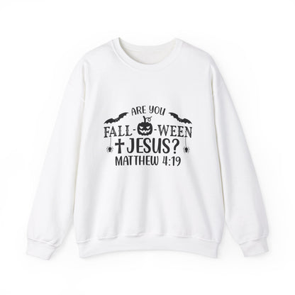 Are You Fall-O-Ween Jesus Sweater Christian Sweatshirt Fall Religious Sweater Matthew 4:19 Bible Verse Sweatshirt Falloween Jesus Halloween