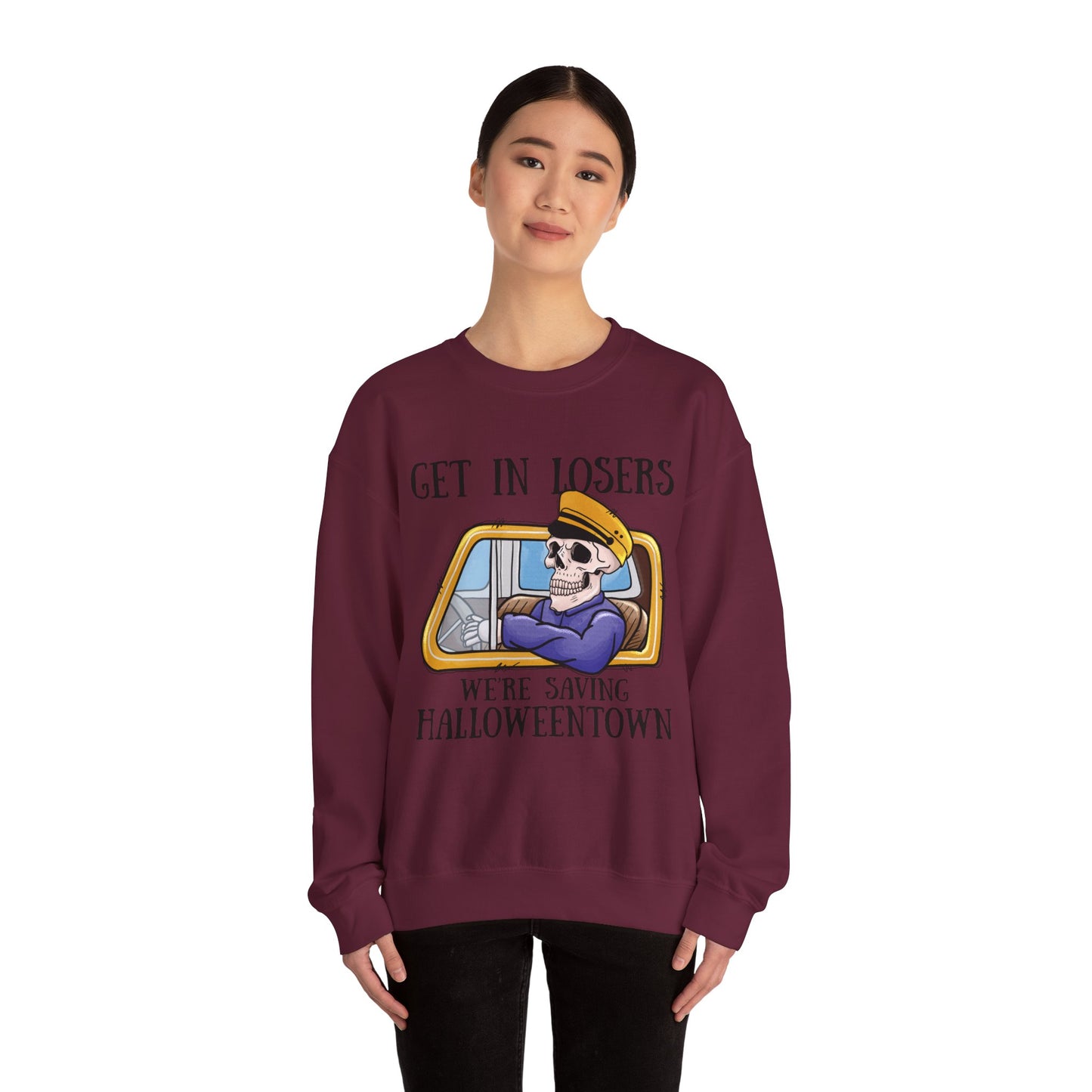 Get In Losers We're Saving HalloweenTown Sweatshirt Funny Halloween Sweater Get In Loser Halloween Crewneck Spooky Season Halloween Outfit