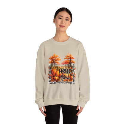 Hello Fall Sweatshirt Fall Words Sweater Hello Fall Crewneck Autumn Season Sweat Fall Graphic Apparel Cute Thanksgiving Sweatshirt Pumpkin