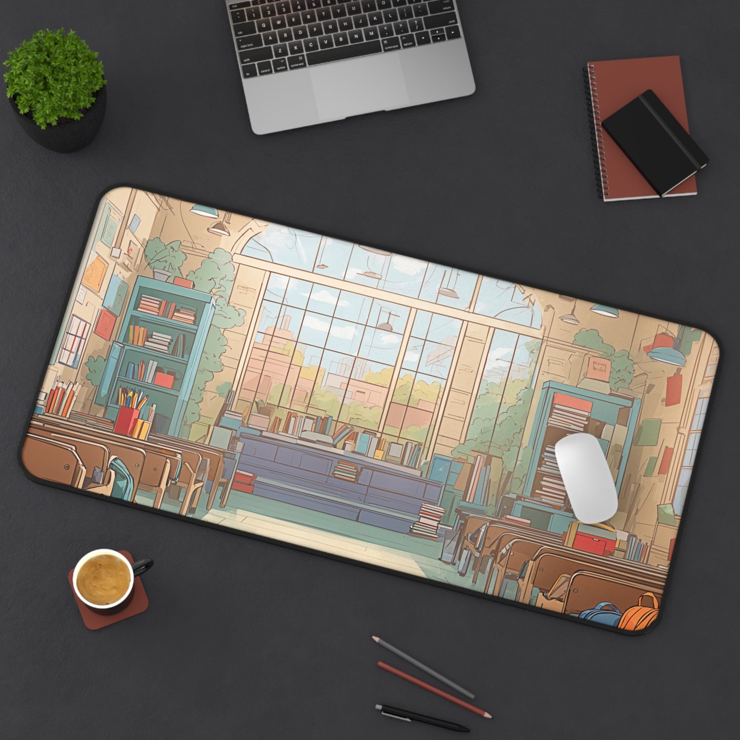 Anime Classroom Desk Mat Large Office Desk Accessory Manga XL Mouse Pad Japanese Desk Pad Lofi Fan Gaming Mousepad Unique Gift Idea Teacher