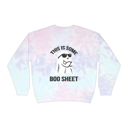 This Is Boo Sheet Sweatshirt Funny Halloween Sweater Retro Halloween Sweatshirt Spooky Season Sweater Hippie Halloween Ghost Tie-Dye Sweater