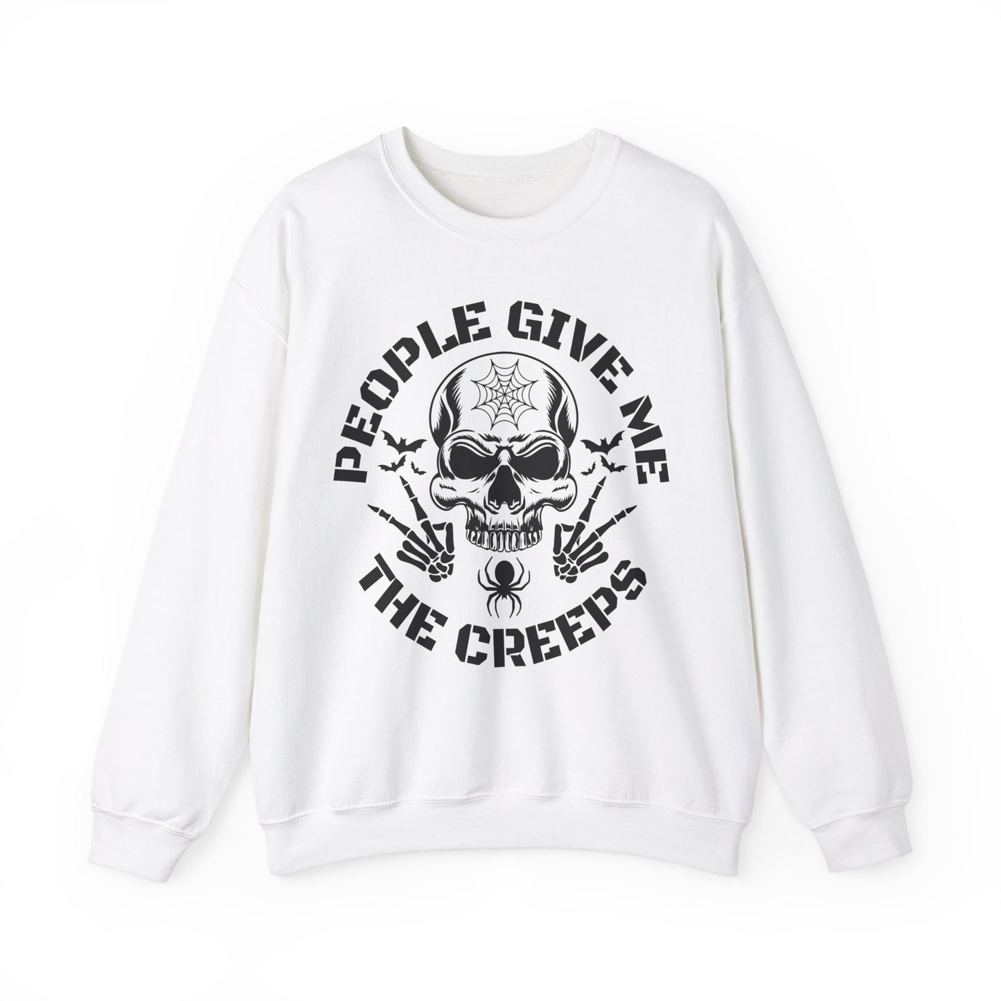 People Give Me The Creeps Sweatshirt Funny Halloween Sweater Retro Halloween Sweat Spooky Season Crewneck Creepy Witch Vibes Unisex Gift