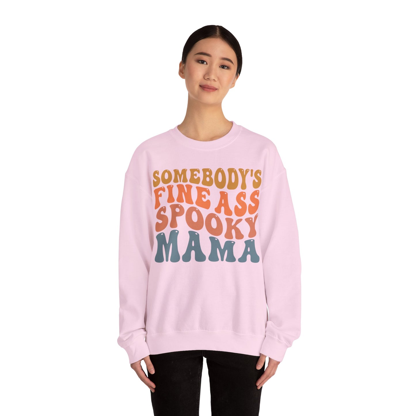 Somebody's Fine Ass Spooky Mama Sweatshirt Funny Halloween Sweater Retro Boho Halloween Mama Sweat Mom Life Apparel Halloween Ghost Mom Gift